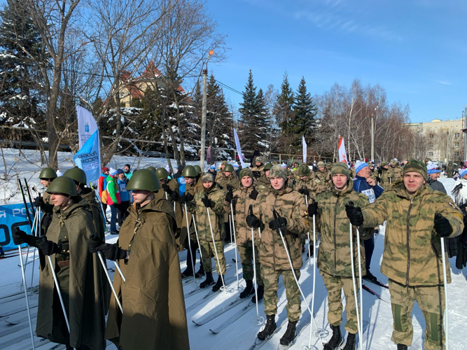 22 февраля 2025 года военнослужащие военного института приняли участие в Лыжне России