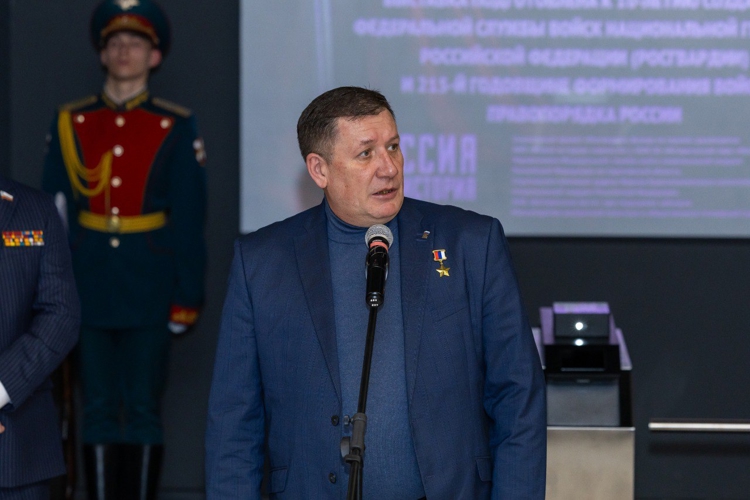 29 января 2026 года военнослужащие военного института приняли участие в открытии масштабной мультимедийной выставки «Росгвардия. История и современность»